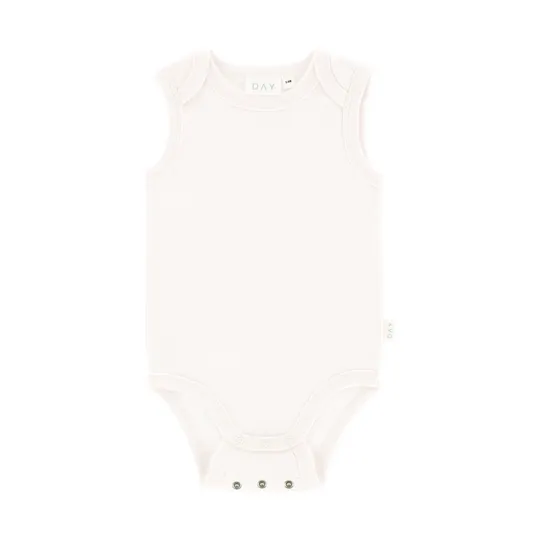 DAY Strampleanzug Ärmellos + Grow-Along - Off White 