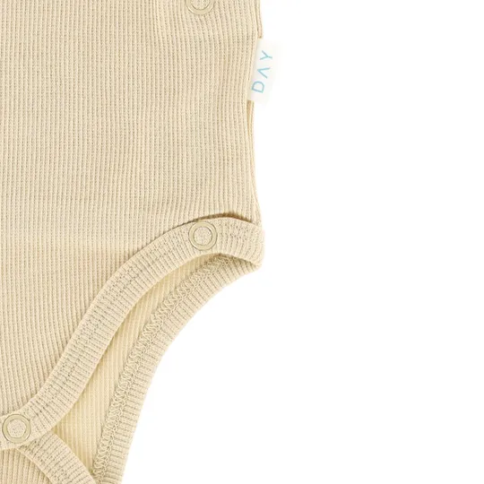 DAY Overslagromper Korte Mouw Rib - Cappuccino