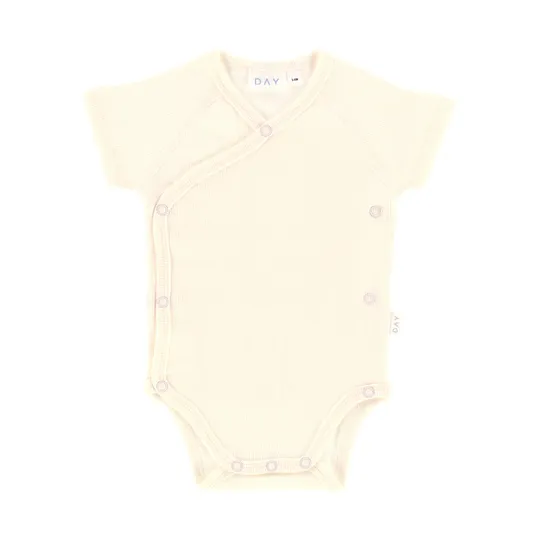 DAY Wickelbody Kurzarm Rib - Cream