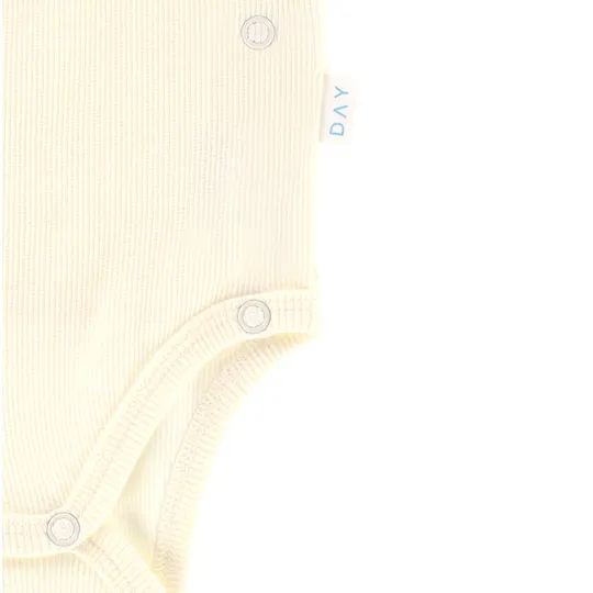 DAY Wickelbody Kurzarm Rib - Cream