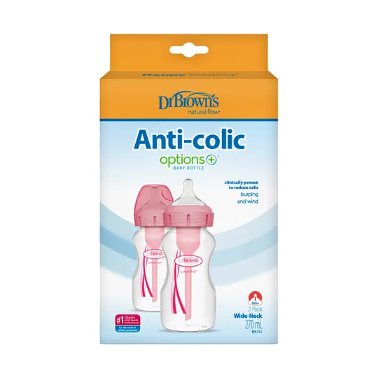 Dr. Brown's Options+ Anti-colic Brede Halsfles Duopack 270 ml