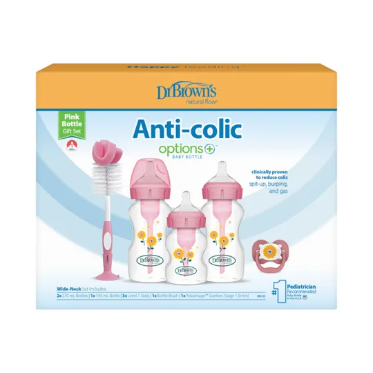 Dr. Brown’s Options+ Giftset mit Breitem Hals - Rosa