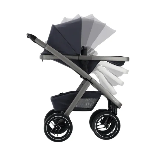 Dubatti Two E2 Kinderwagen 2-in-1 - Satin Gray-Black / Night Blue