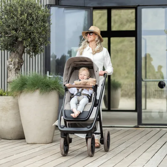 Dubatti Two E2 Kinderwagen 2-in-1 - Black-Brown/ Soft Taupe
