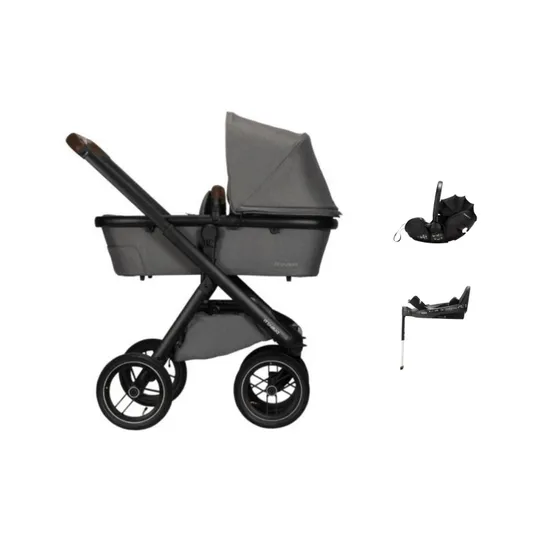 Dubatti One E6 Kinderwagen Dark Brown | Kindersitz| Base