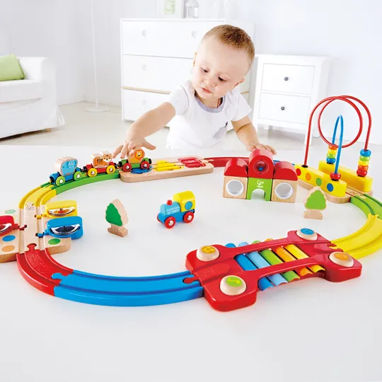 Hape Puzzle-Eisenbahnset - Rainbow Puzzle Railway