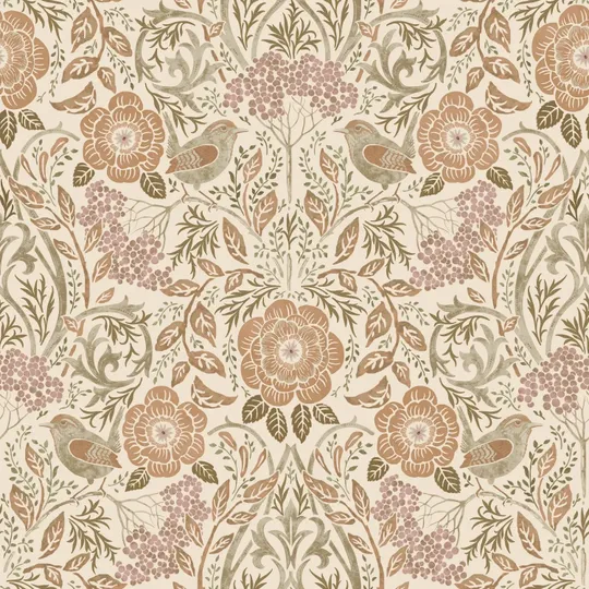 Estahome Bloemen En Vogels Behang - Art Nouveau Stijl