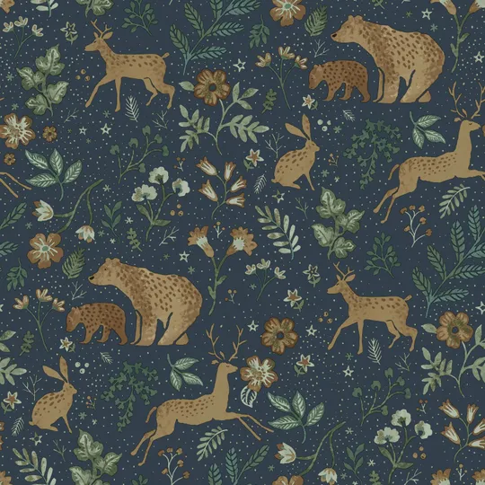 Estahome Wald mit Waldtieren Tapete III – 0,53 x 10,05 m