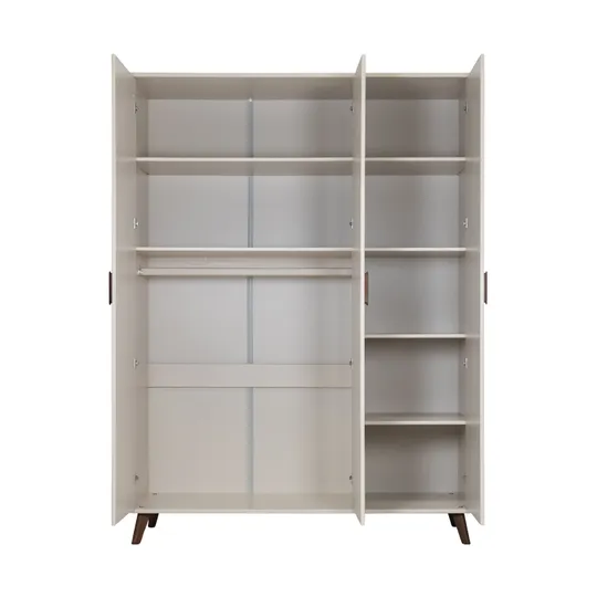 Europe Baby Olivia II Kledingkast 3-Deurs - Oatmeal / Walnoot - Retro