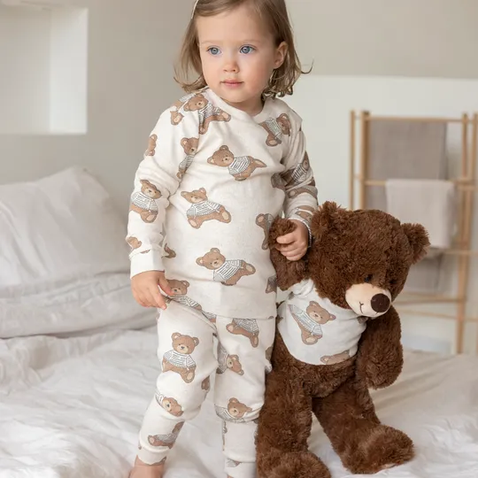 Feetje Teddy Bear Pyjama - Offwhite Melange