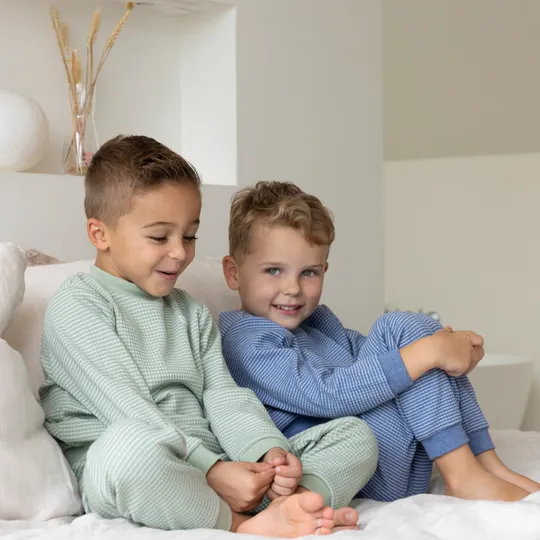 Feetje Wafel Pyjama Groen Melange Mt. 98