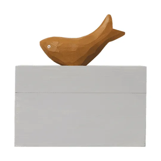 Ferm Living Harbour Box - Coral - Mist Blue/Aged Gold