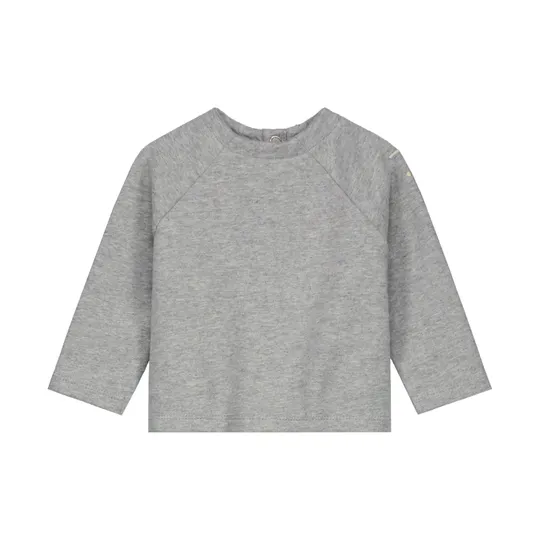 Gray Label Baby Raglan Cardigan GOTS - Grey Melange - 0‑3M