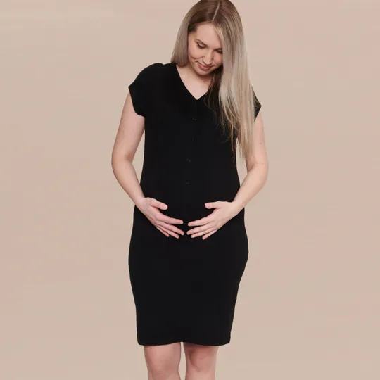 Het Bevallingsjurkje Bamboo - Black