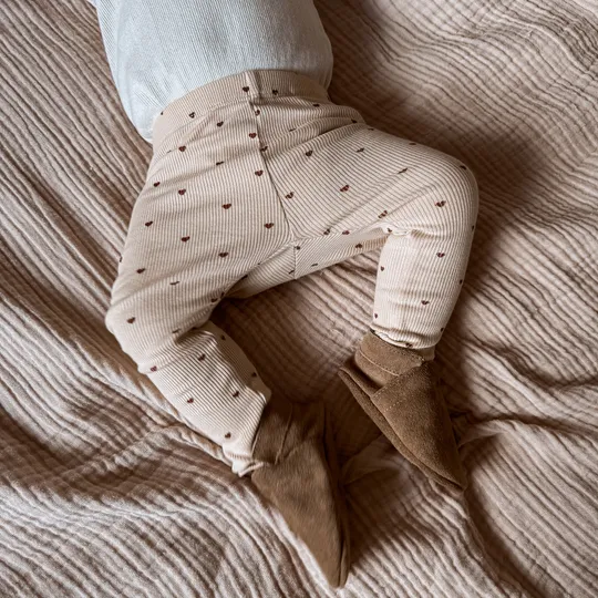Baby Dutch Uni Babyslofjes Suede - Dark Brown