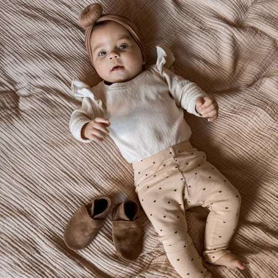 Baby Dutch Uni Babyslofjes Suede - Dark Brown