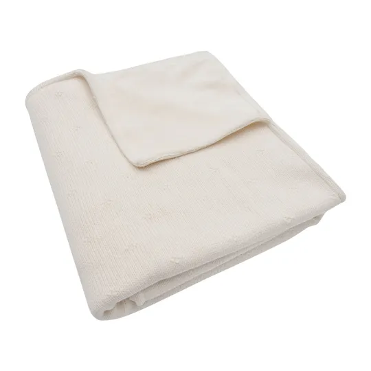 Jollein Cosy Knit Babydecke - 75x100 cm - Ivory/Velvet