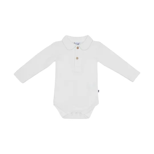 Klein Baby Polo Romper Rib - Natural White