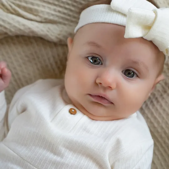 Klein Baby Kleid Ripp - Natural White