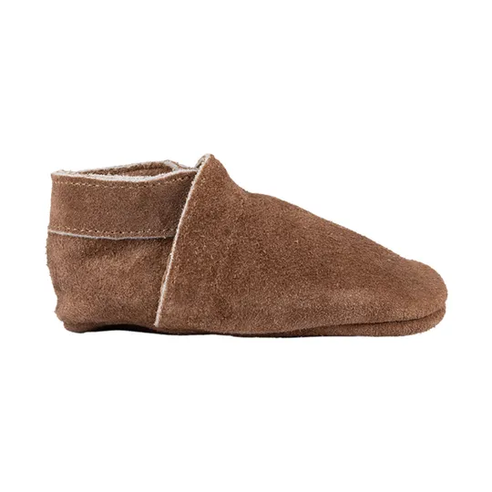 Baby Dutch Uni Babyslofjes Suede - Dark Brown