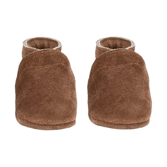 Baby Dutch Uni Babyslofjes Suede - Dark Brown