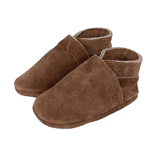 Baby Dutch Uni Babyslofjes Suede - Dark Brown