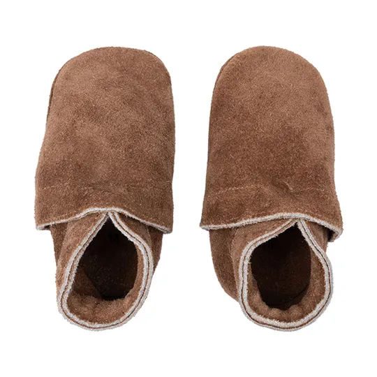 Baby Dutch Uni Babyslofjes Suede - Dark Brown