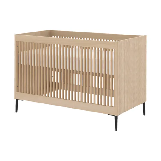 Kidsmill Levi Babyzimmer Inkl. Runden Möbelfüßen Eiche | Babybett 60 x 120 cm + Kommode