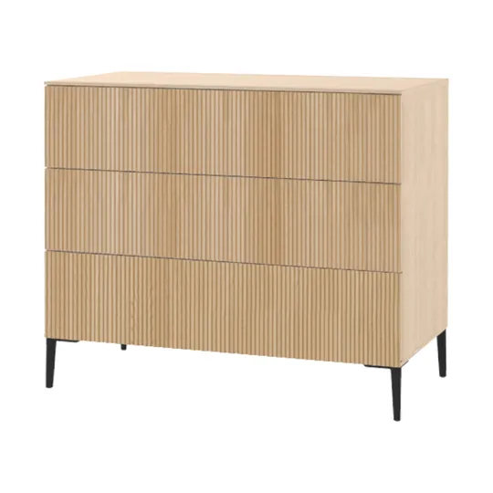 Kidsmill Levi Babyzimmer Inkl. Runden Möbelfüßen Eiche | Babybett 60 x 120 cm + Kommode