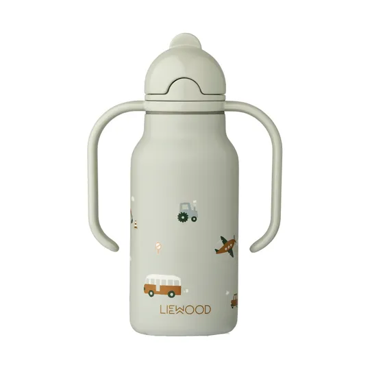 Liewood Kimmie Kinderdrinkfles - Vehicles / Dove Blue