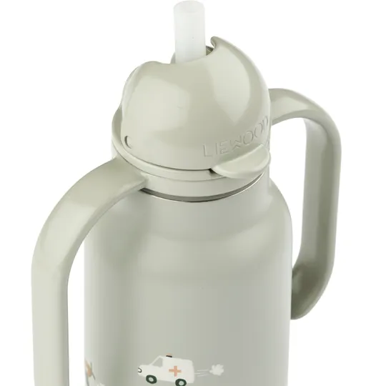 Liewood Kimmie Kinderdrinkfles - Vehicles / Dove Blue