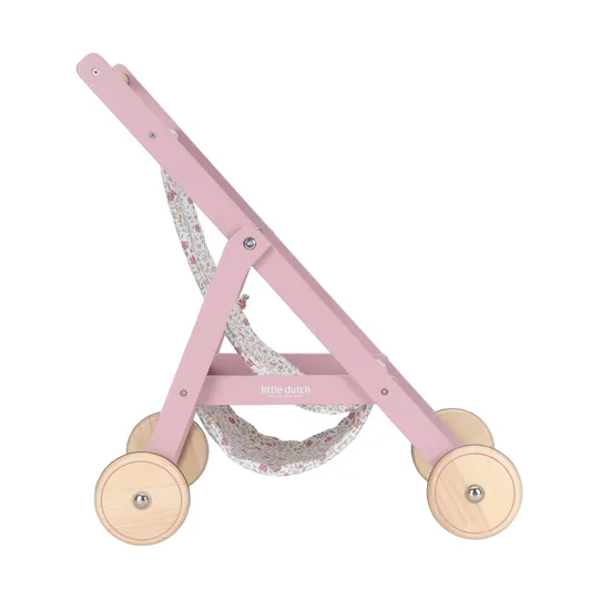 Little Dutch Puppenbuggy – Soft Flowers – Rosa (Holz)