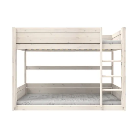 LifeTime Etagenbett – Niedrig – Luxe Lattenrost – Weiß lackiert