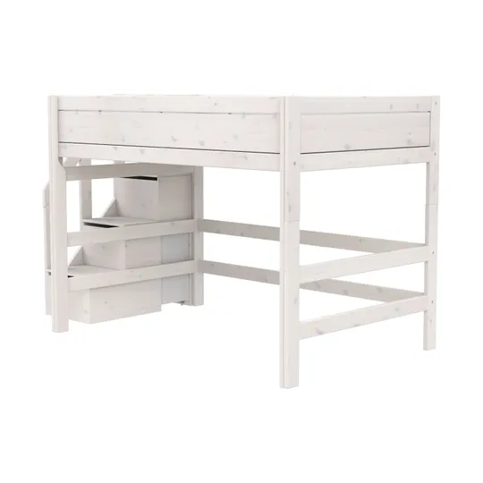 Life Time Deluxe Hochbett - 152 cm - 120 cm - Mit Treppenschrank