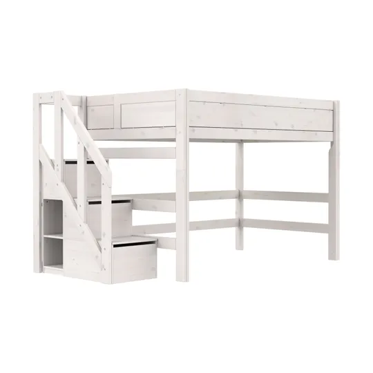 Life Time Deluxe Hochbett - 152 cm - 120 cm - Mit Treppenschrank