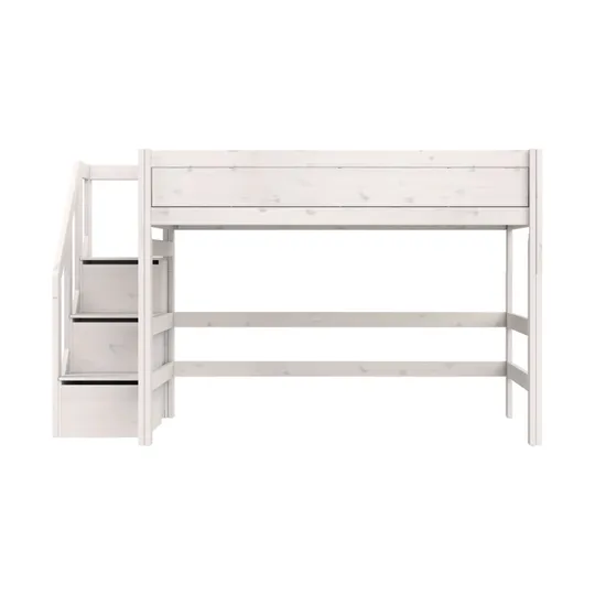 Life Time Deluxe Hochbett - 152 cm - 120 cm - Mit Treppenschrank