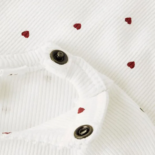 Lil' Atelier Heart Romper - Coconut Milk