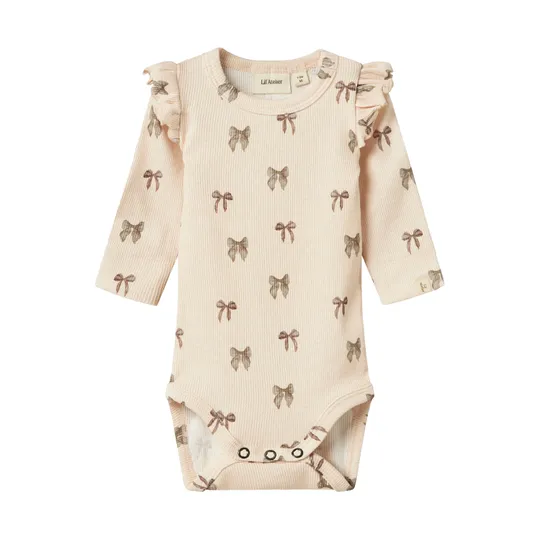 Lil' Atelier Bow Romper - Silver Peony