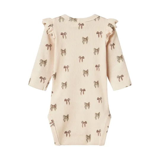 Lil' Atelier Bow Romper - Silver Peony