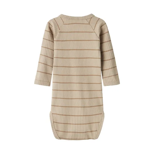 Lil' Atelier Gestreifter Babybody - Pure Cashmere