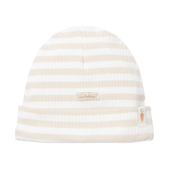 Little Dutch Stripe Babymuts – Zand/Wit