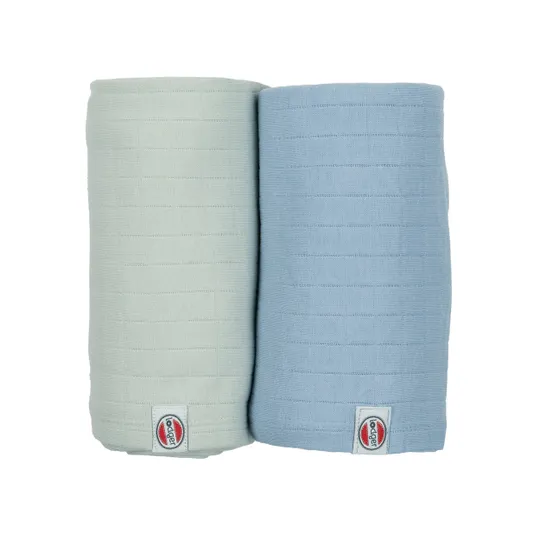 Lodger Hydrophiles Tuch - 2 Stück - 110 x 110 cm - Peppermint / Blue Fogg