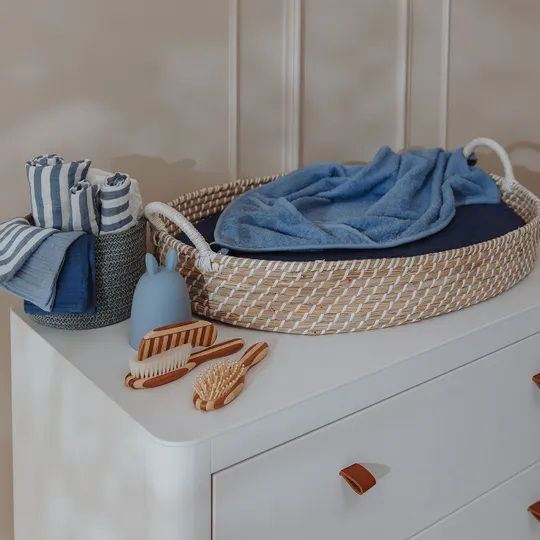 Meyco Baby Fat Stripe Washandjes - 2 Stuks - Pre-washed Hydrofiel - Jeans Blue