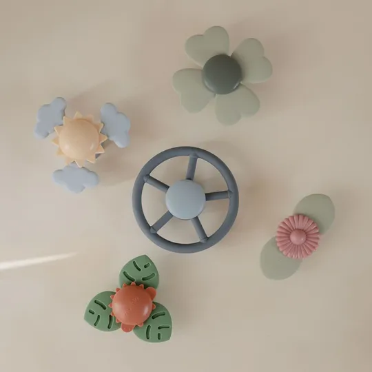 Mushie Saugnapf-Spinnerspielzeug – Wheel