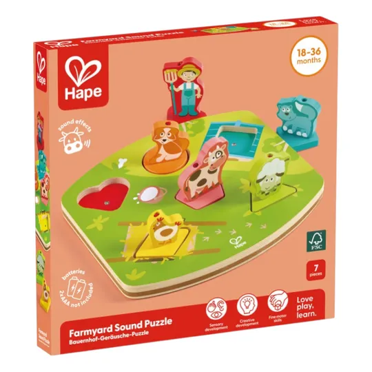 Hape Houten Geluidspuzzel - Farmyard
