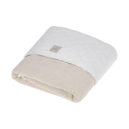 Nanami Knitlook Ledikantdeken - Dubbelzijdig - Naturel - 100x150 cm