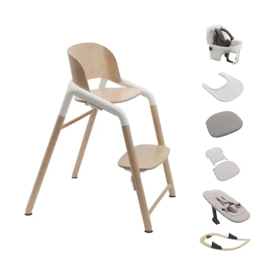 Bugaboo Giraffe Kinderstoel Ultimate Bundel - Wood /  White