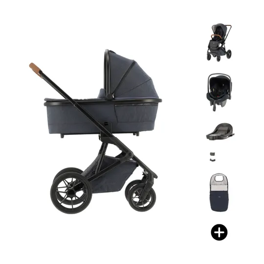 Qute Q-Rider Plus 4-in-1 Kinderwagen | Kidsriver Curve Babyschale | Kidsriver Isofix Basis