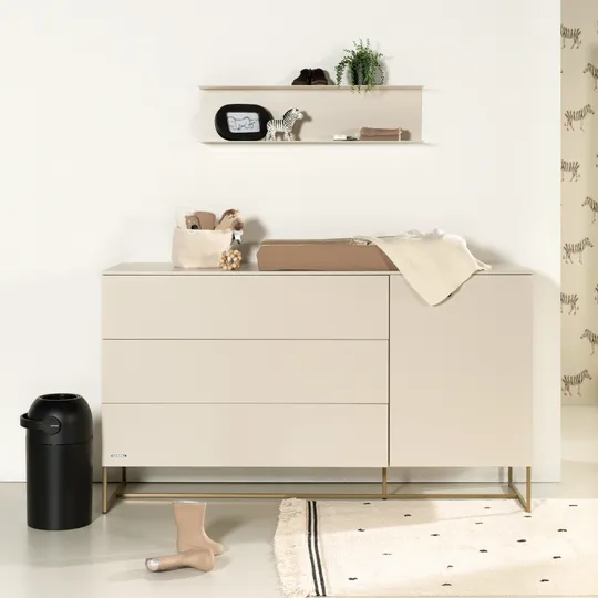 Kidsmill Kommode XL - Intense II - Oatmeal / Patinated Brass