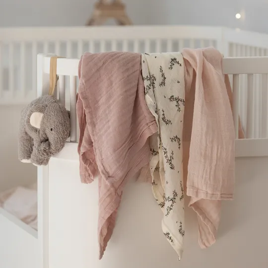 Sebra Hydrofiele Doeken Set - Powder Blossom Rose - 3 Stuks